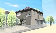 3D設計(BIM)実施設計5. 各種透視図もリアル・南西外観